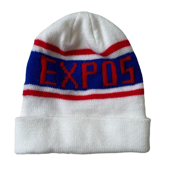 VTG '80s Montreal Expos MLB Winter Hat Tuque Beanie - Picture 1 of 8